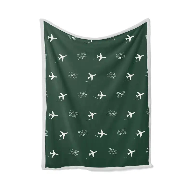 Raleigh-Durham International Airport (RDU) Bedding Sets & Blankets - Blanket - Pattern - Dark Green