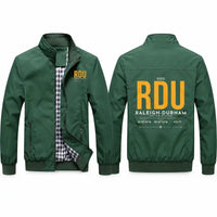 Thumbnail for Raleigh-Durham International Airport (RDU) Stylish Jackets - Stand Collar - Tag - Green