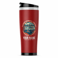 Thumbnail for Raleigh-Durham International Airport (RDU) Travel Mugs - Badge + Name - Stainless Steel (No Holder) - Red