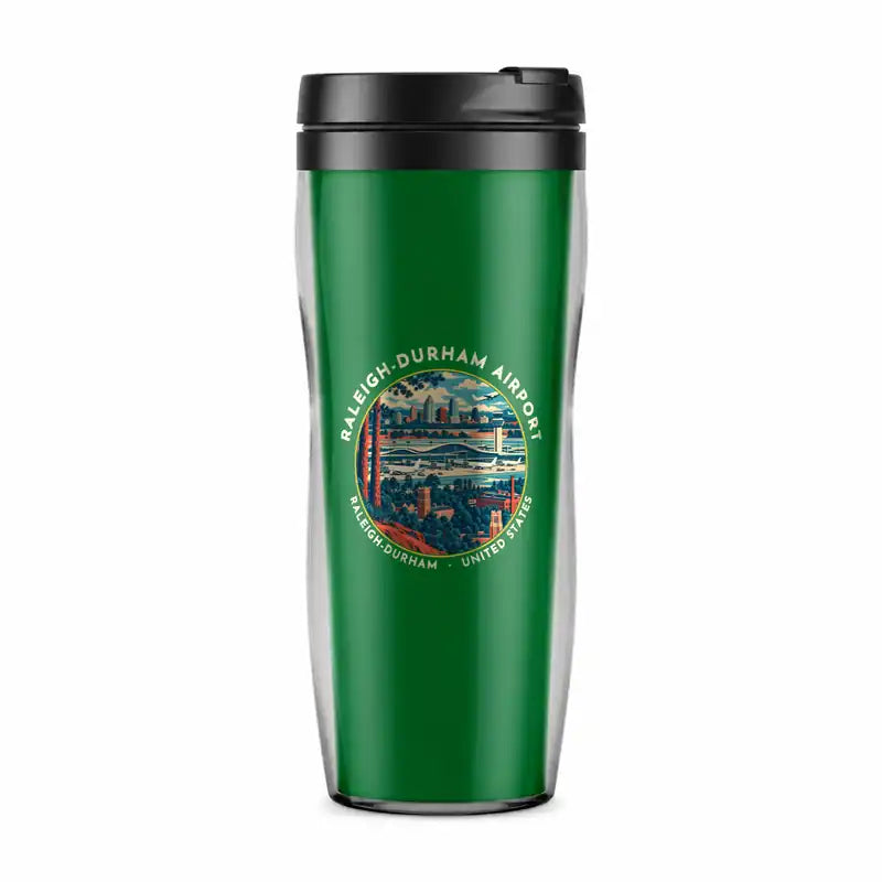Raleigh-Durham International Airport (RDU) Travel Mugs - Badge - Plastic (No Holder) - Green
