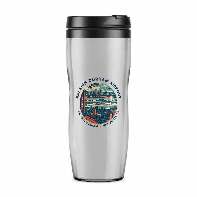 Raleigh-Durham International Airport (RDU) Travel Mugs - Badge - Plastic (No Holder) - Light Gray