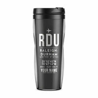 Thumbnail for Raleigh-Durham International Airport (RDU) Travel Mugs - ID Tag + Name - Plastic (No Holder) - Gray