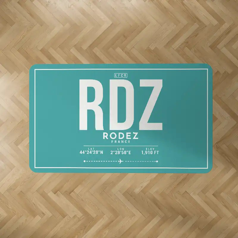Rodez–Aveyron Airport (RDZ) Carpets - Carpet Rectangle - ID Tag - Turquoise