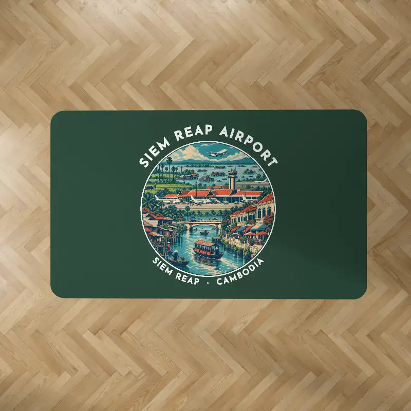 Siem Reap International Airport (REP) Carpets - Carpet Rectangle - Badge - Dark Green