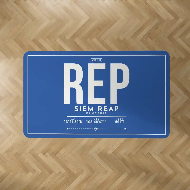 Siem Reap International Airport (REP) Carpets - Carpet Rectangle - ID Tag - Blue