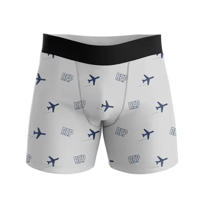 Siem Reap International Airport (REP) Men Boxers - Pattern - Light Gray