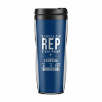 Thumbnail for Siem Reap International Airport (REP) Travel Mugs - Boarding Pass - Plastic (No Holder) - Blue