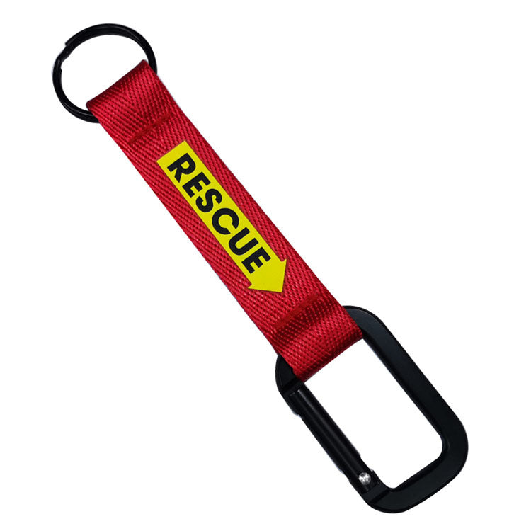 RESCUE (Red) Designed Mountaineer Style Key Chains
