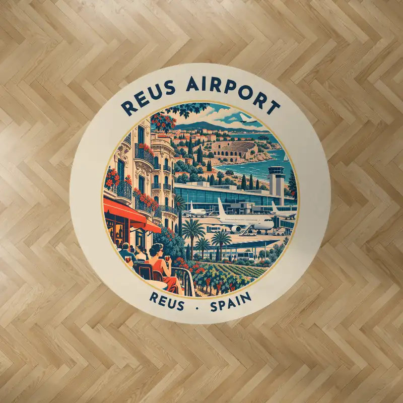Reus Airport (REU) Carpets - Carpet Round - Badge - Beige