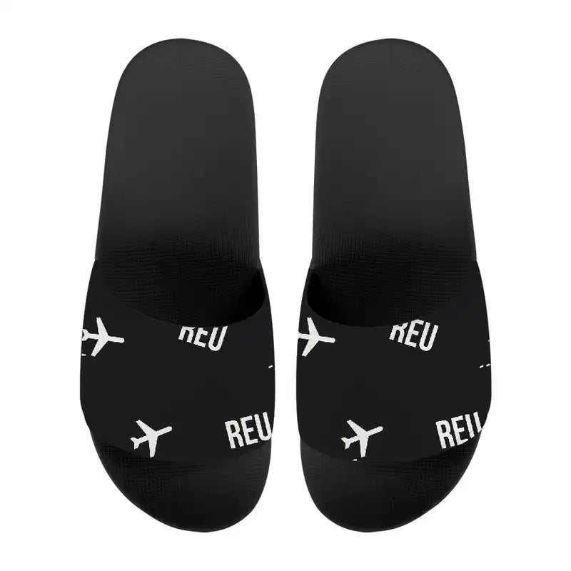 Reus Airport (REU) Slippers & Flip Flops - Slippers - Sport - Pattern - Black