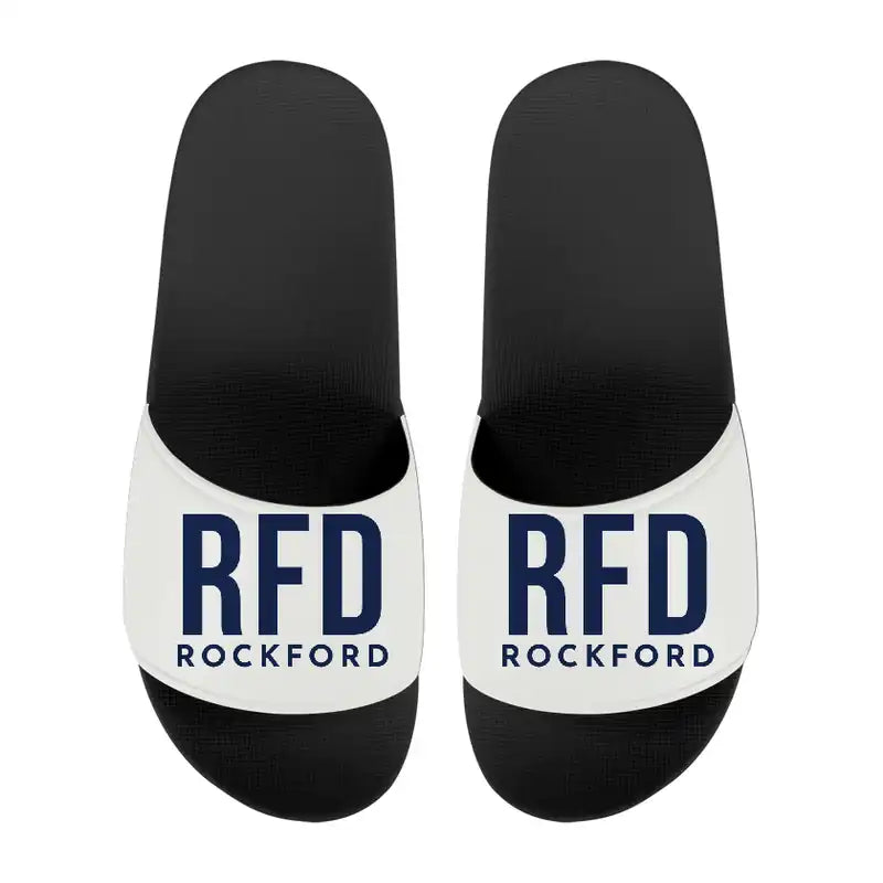 Rockford International Airport (RFD) Slippers & Flip Flops - Slippers - Sport - Code - White