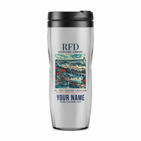 Thumbnail for Rockford International Airport (RFD) Travel Mugs - Poster + Name - Plastic (No Holder) - Light Gray