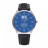 Thumbnail for Rockford International Airport (RFD) Aviator Watches - Classic - Blue - Leather Strap - Black Leather Strap