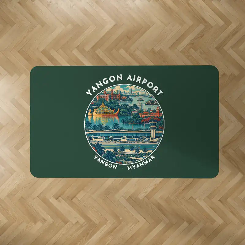 Yangon International Airport (RGN) Carpets - Carpet Rectangle - Badge - Dark Green