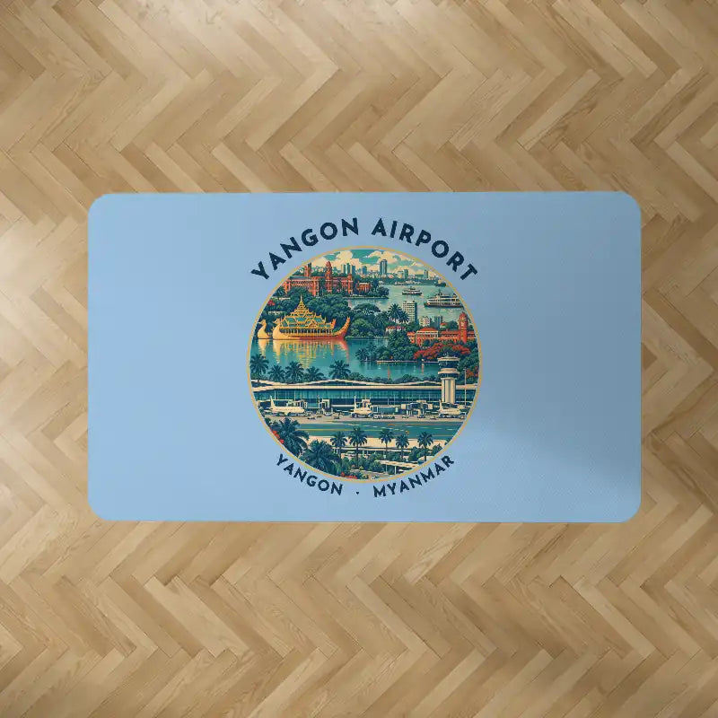 Yangon International Airport (RGN) Carpets - Carpet Rectangle - Badge - Light Blue