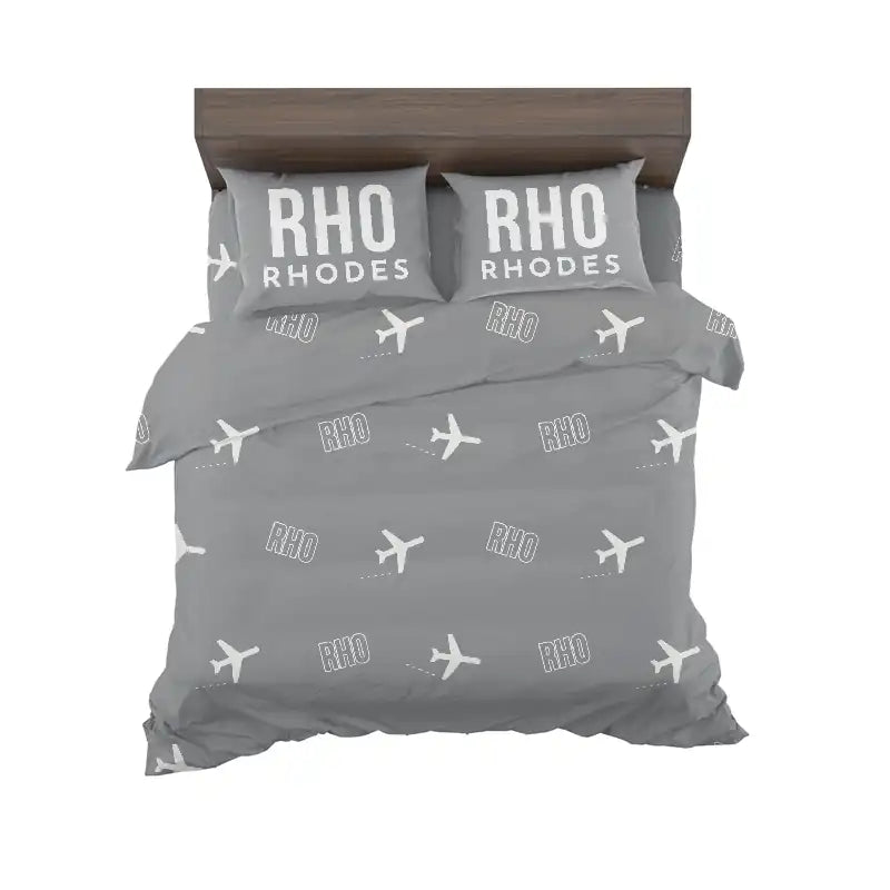 Rhodes Airport Diagoras (RHO) Bedding Sets & Blankets - Bedding Set - Pattern - Gray