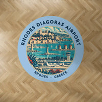 Thumbnail for Rhodes Airport Diagoras (RHO) Carpets - Carpet Round - Badge - Light Blue