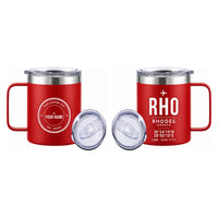 Thumbnail for Rhodes Airport Diagoras (RHO) Stainless Steel Mugs - ID Tag + Custom Back - Stainless Steel Mug - 14 oz / 400ML - Red
