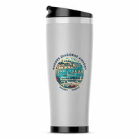 Thumbnail for Rhodes Airport Diagoras (RHO) Travel Mugs - Badge - Stainless Steel (No Holder) - Light Gray