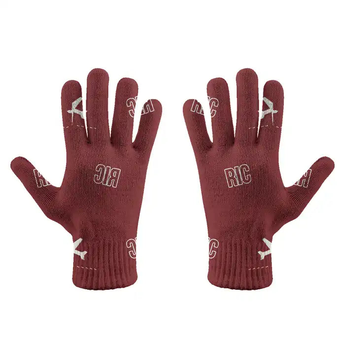 Richmond International Airport (RIC) Gloves - Gloves - Full - Pattern - Dark Red