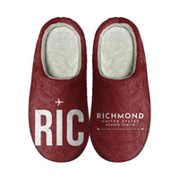 Thumbnail for Richmond International Airport (RIC) Slippers & Flip Flops - Slippers - Cotton - Code - Different - Dark Red