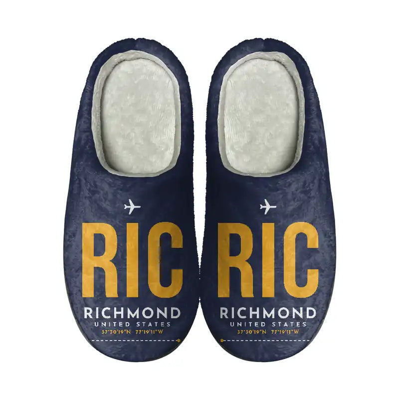 Richmond International Airport (RIC) Slippers & Flip Flops - Slippers - Cotton - Code - Same - Navy Blue