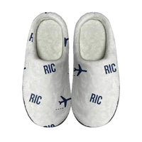 Thumbnail for Richmond International Airport (RIC) Slippers & Flip Flops - Slippers - Cotton - Pattern - White