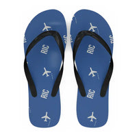 Thumbnail for Richmond International Airport (RIC) Slippers & Flip Flops - Slippers - Flip Flops - Pattern - Blue