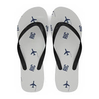 Thumbnail for Richmond International Airport (RIC) Slippers & Flip Flops - Slippers - Flip Flops - Pattern - White