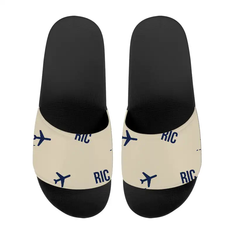 Richmond International Airport (RIC) Slippers & Flip Flops - Slippers - Sport - Pattern - Beige