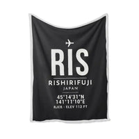 Thumbnail for Rishiri Airport (RIS) Bedding Sets & Blankets - Blanket - ID Tag - Black