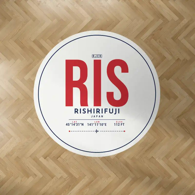 Rishiri Airport (RIS) Carpets - Carpet Round - ID Tag - White