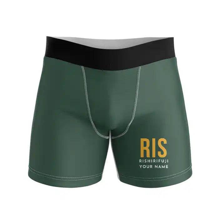 Rishiri Airport (RIS) Men Boxers - Code + Name - Dark Green