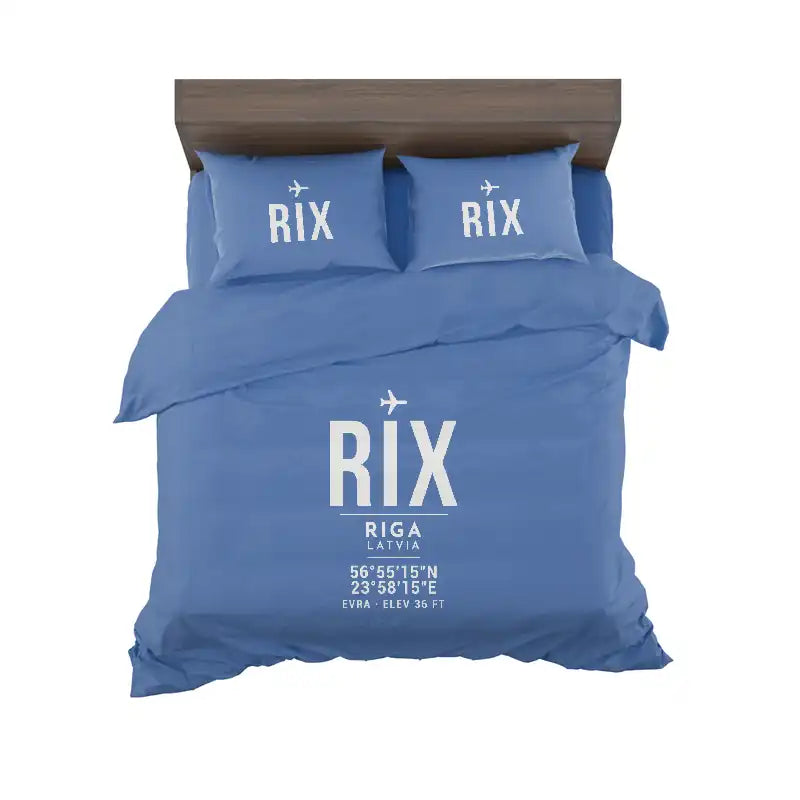 Riga Airport (RIX) Bedding Sets & Blankets - Bedding Set - ID Tag - Blue