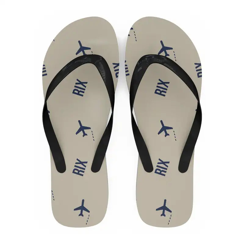 Riga Airport (RIX) Slippers & Flip Flops - Slippers - Flip Flops - Pattern - Beige