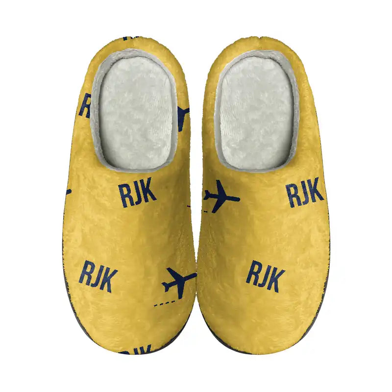 Rijeka Airport (RJK) Slippers & Flip Flops - Slippers - Cotton - Pattern - Yellow