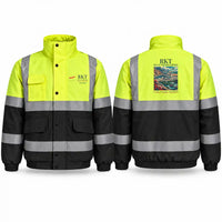 Thumbnail for Ras Al Khaimah International Airport (RKT) Reflective Winter Jackets - Poster - Fluorescent Yellow & Navy