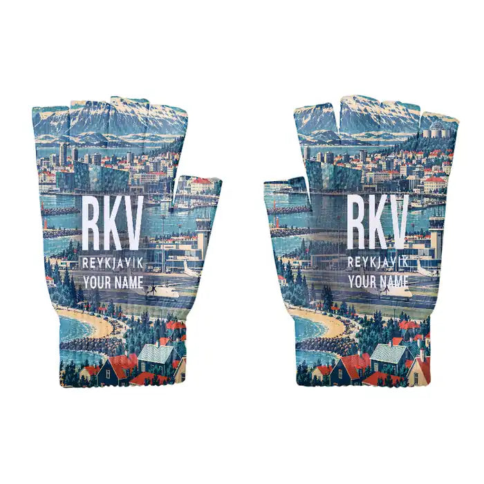 Reykjavík Airport (RKV) Gloves - Gloves - Cut - 3D + Name