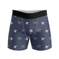 Thumbnail for Reykjavík Airport (RKV) Men Boxers - Pattern - Navy Blue