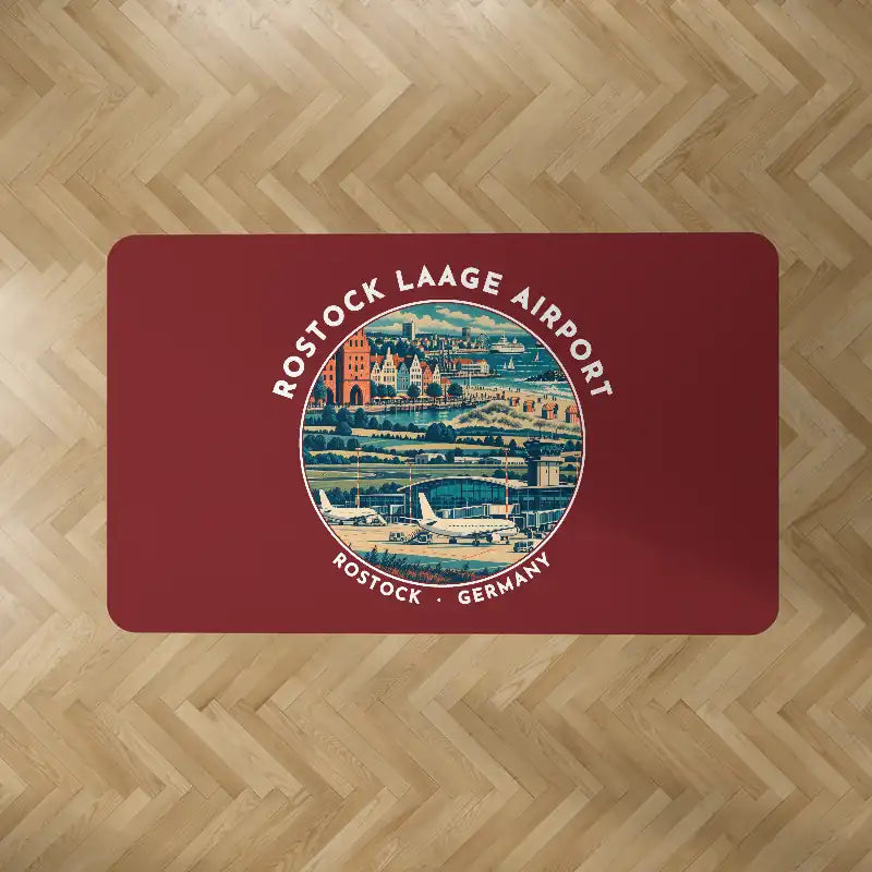 Rostock-Laage Airport (RLG) Carpets - Carpet Rectangle - Badge - Dark Red