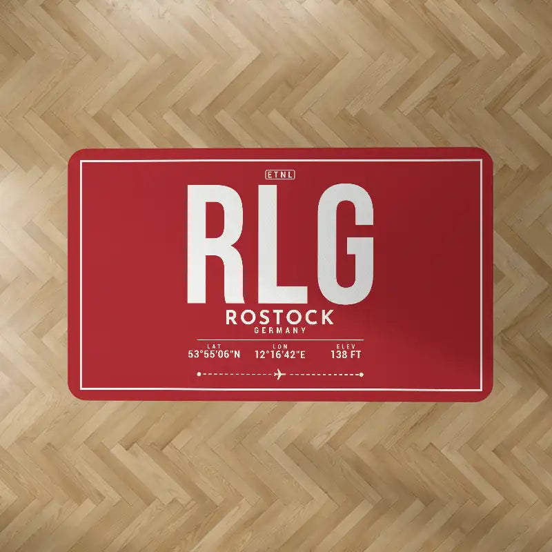 Rostock-Laage Airport (RLG) Carpets - Carpet Rectangle - ID Tag - Red