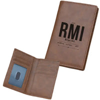 Thumbnail for Federico Fellini International Airport (RMI) Leather Wallets - Card Holder Wallet - Dark - Tag