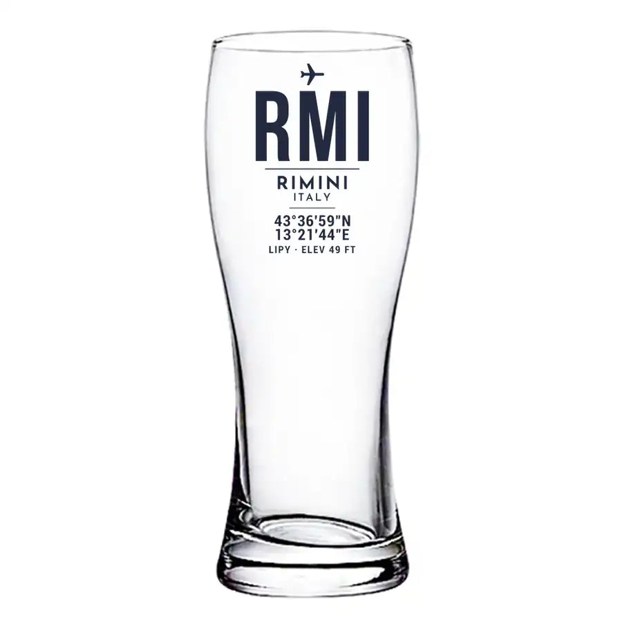 Federico Fellini International Airport (RMI) Glasses - ID Tag - Pilsner Beer Glass