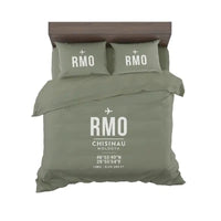 Thumbnail for Chisinau Eugen Doga International Airport (RMO) Bedding Sets & Blankets - Bedding Set - ID Tag - Green Army