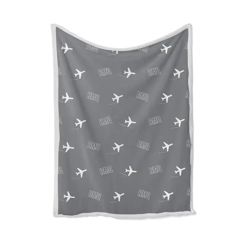 Taichung International Airport (RMQ) Bedding Sets & Blankets - Blanket - Pattern - Gray