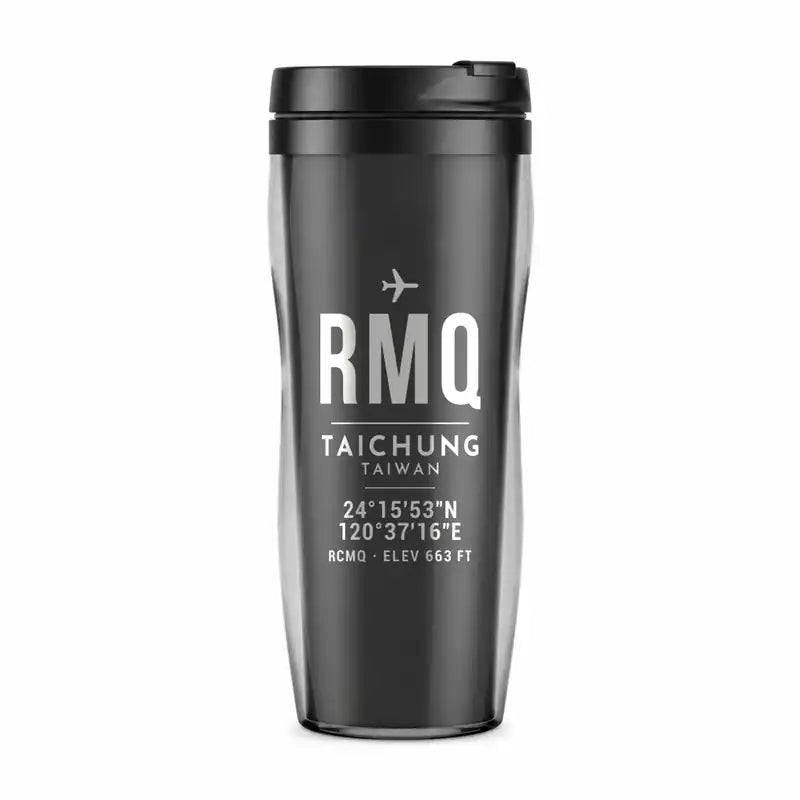 Taichung International Airport (RMQ) Travel Mugs - ID Tag - Plastic (No Holder) - Gray