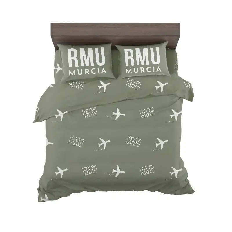Región de Murcia International Airport (RMU) Bedding Sets & Blankets - Bedding Set - Pattern - Green Army