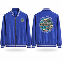 Thumbnail for Bornholm Airport (RNN) Stylish Jackets - Baseball Collar - Badge - Royal Blue