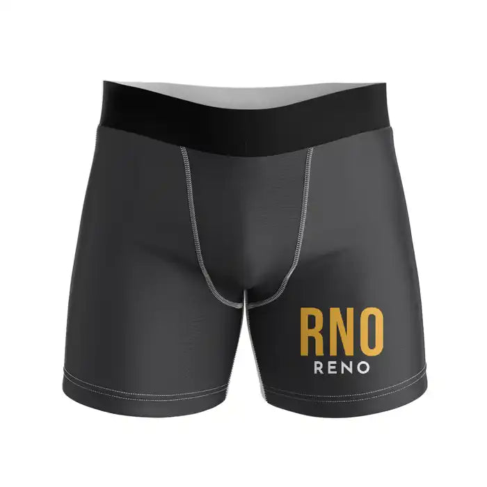 Reno-Tahoe International Airport (RNO) Men Boxers - Code - Black