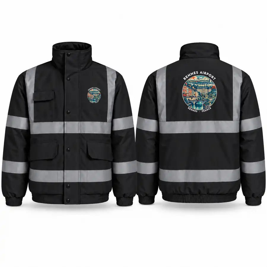 Rennes–Saint-Jacques Airport (RNS) Reflective Winter Jackets - Badge - Black